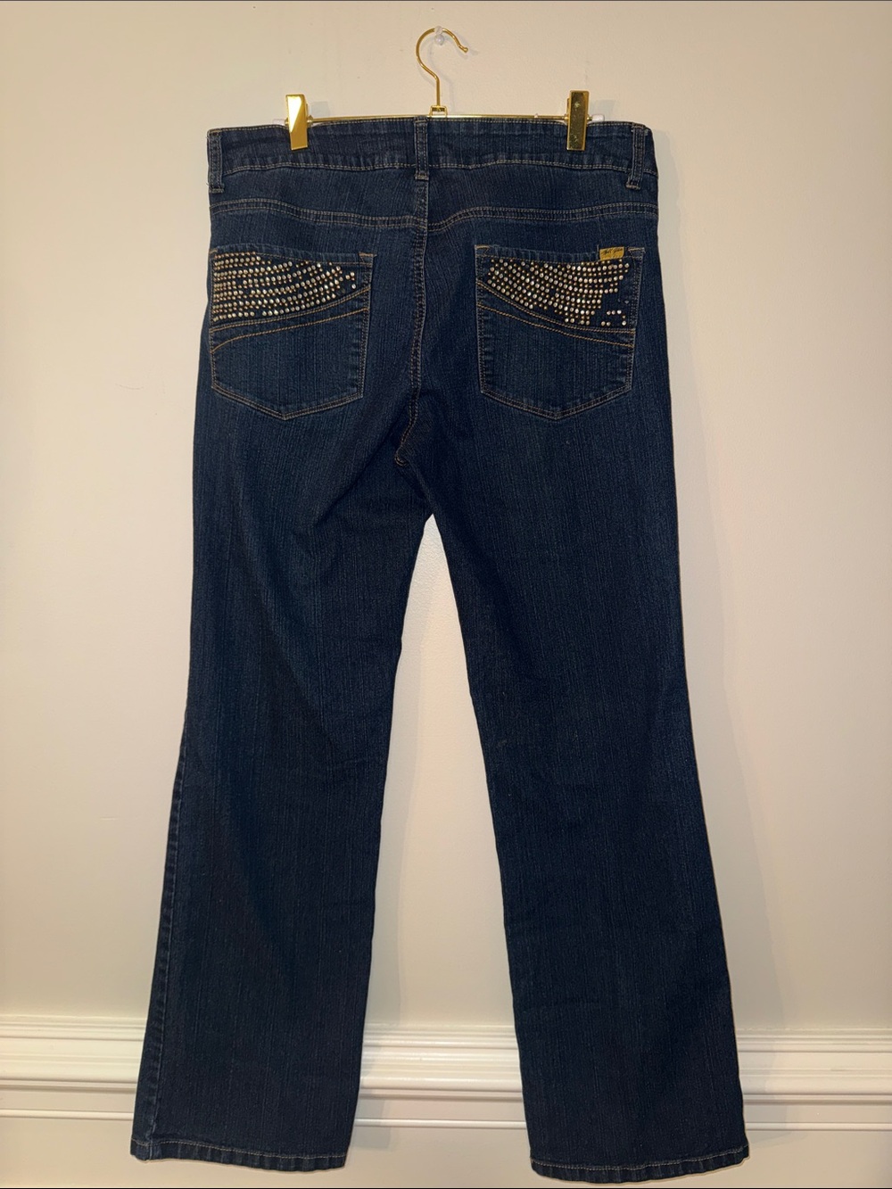 Vintage BILL BLASS Jeans Dark Wash Jewel embellished Pockets 10 bootcut stretch